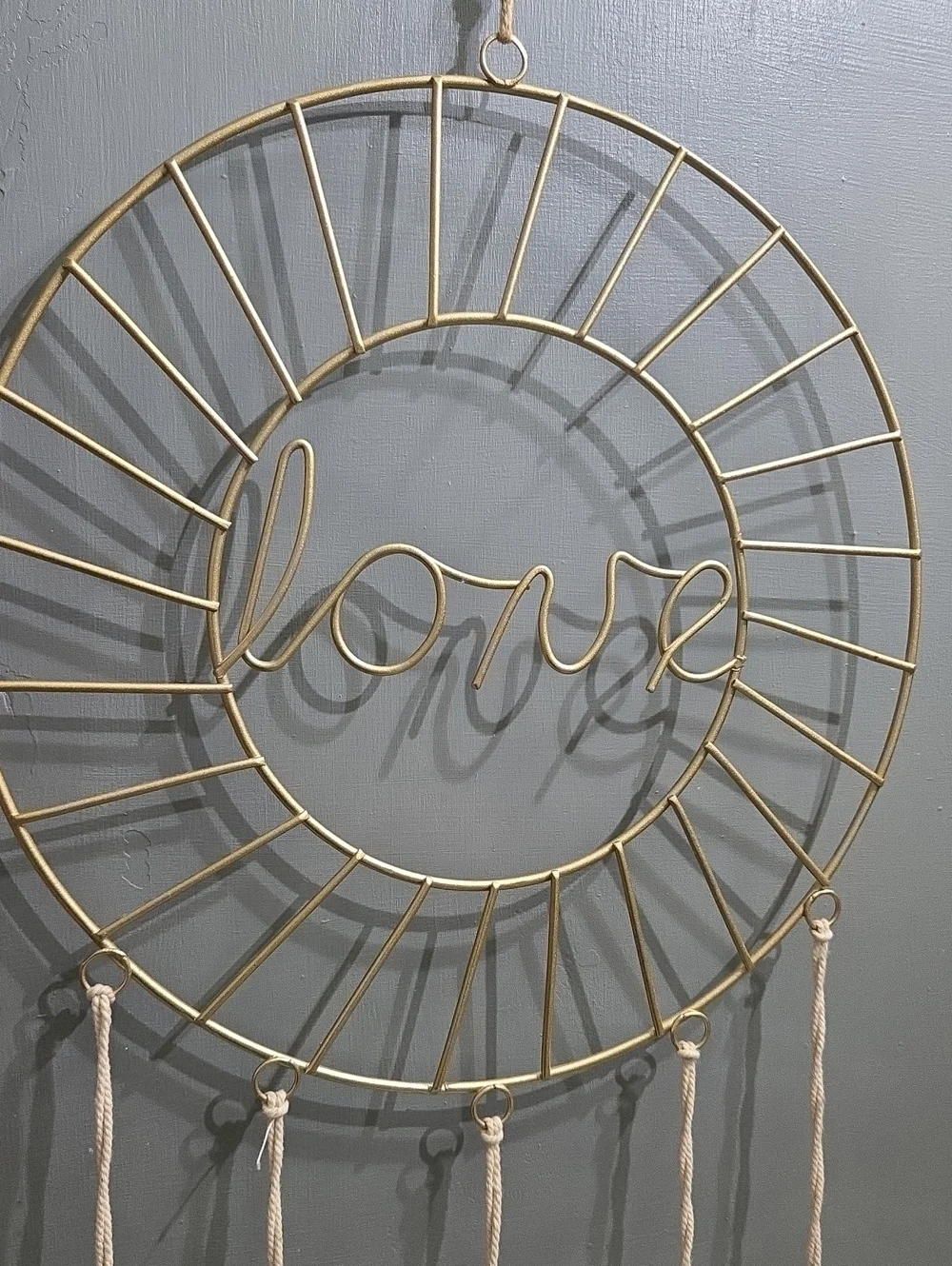 Love Boho Wall Hanging - Cream & Gold Home Decor